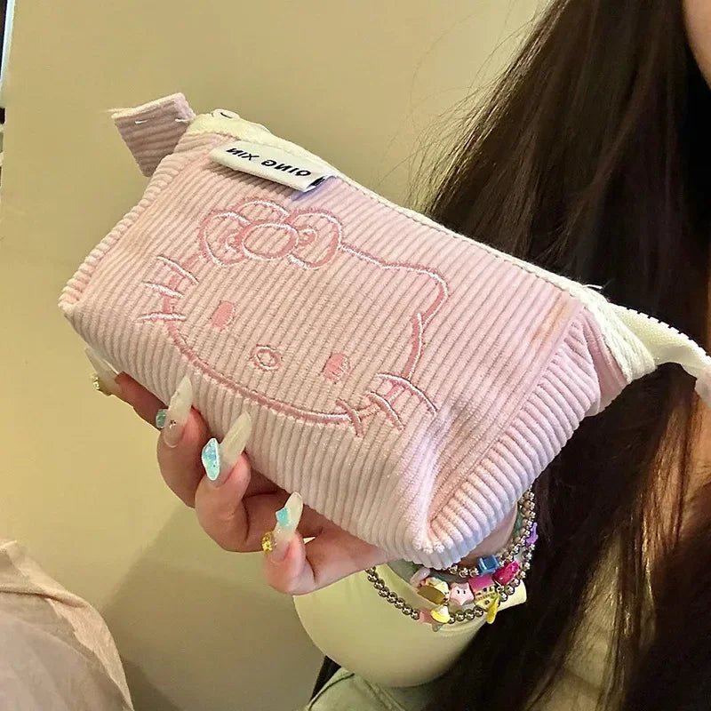 Kawaii Sanrios Hello Kitty Pencil Case Anime Cute Cartoon Large Capacity Student Desktop Stationery Storage Bag Pen Makeup Bag - GOGLOBALL