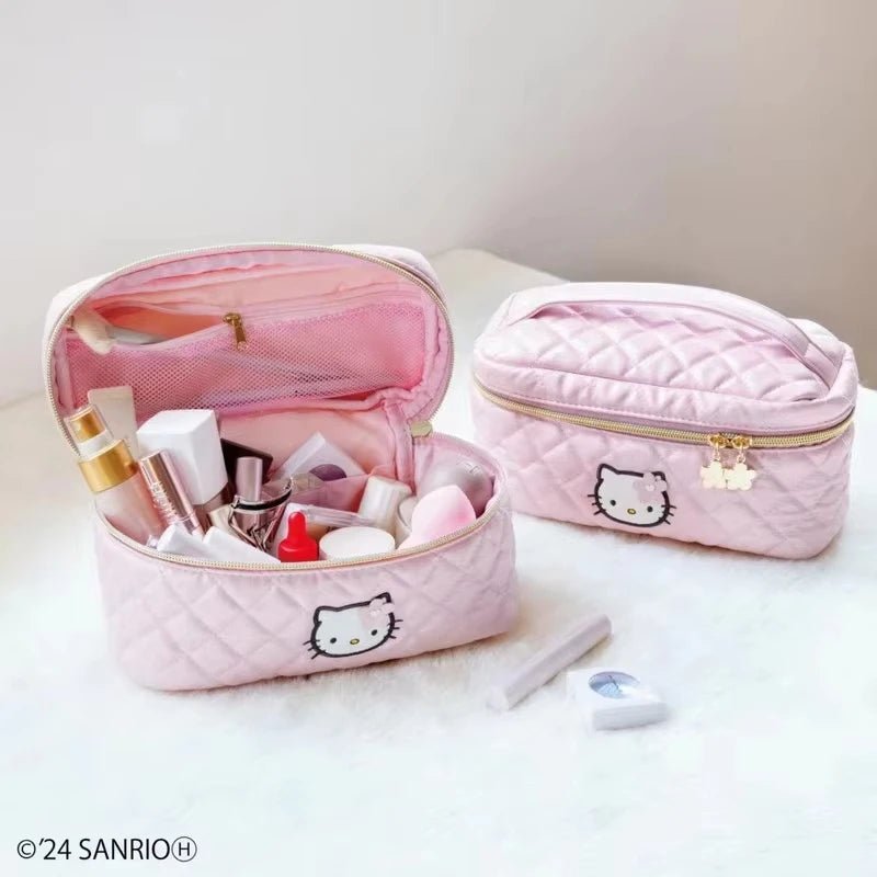 New Sanrio Hello Kitty Women Cosmetic Bag Cartoon Anime Makeup Bag Waterproof Travel Toiletry Storage Bag Beauty Case Girl Gifts - GOGLOBALL