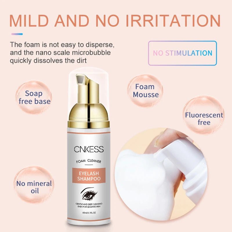 Wholesale Private Label Custom Lashshampoo Foam Shampoo Cleaner Lash Cleanser makeup tools eyelash clasning solution - GOGLOBALL