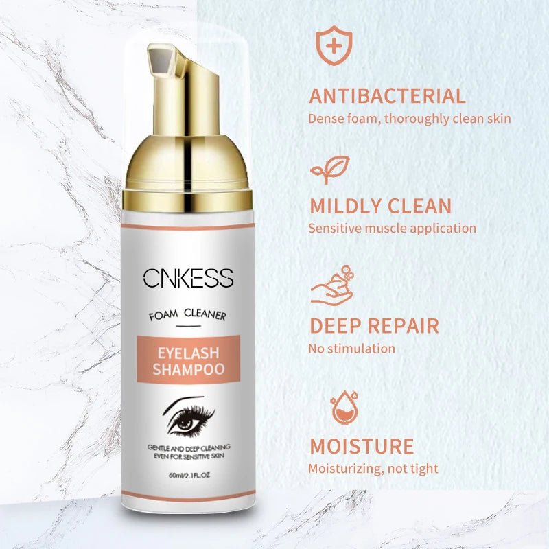 Wholesale Private Label Custom Lashshampoo Foam Shampoo Cleaner Lash Cleanser makeup tools eyelash clasning solution - GOGLOBALL