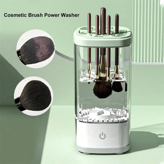 3 In 1 Electric Makeup Brush Cleaner Automatic Spinner Makeup Brush Holder Stand Women Lazy Cleaning Brush Washer Quick Dry Tool - GOGLOBALL