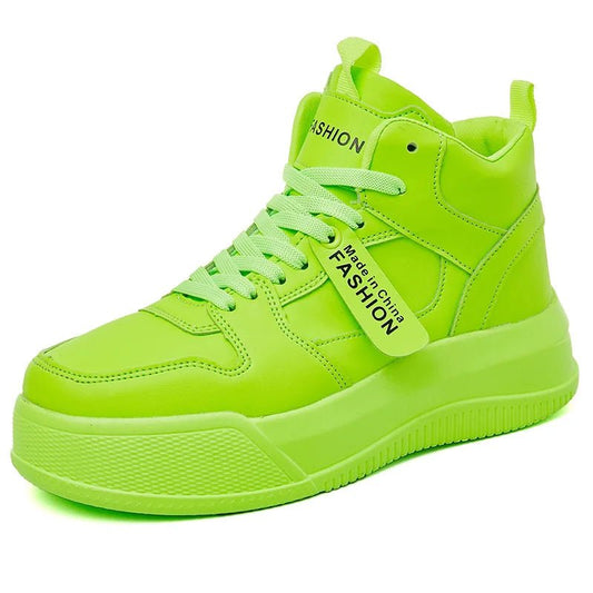 Women High Top Sneakers Walking Shoes Casual Sneakers Women Luxury Autumn Winter Sport Platform Shoes Rose Red Skate Shoes - GOGLOBALL